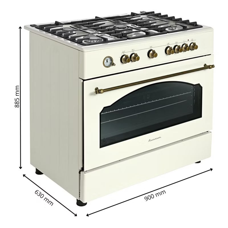 Gaskomfur Retro KWGE-90ARC 90 cm Creme