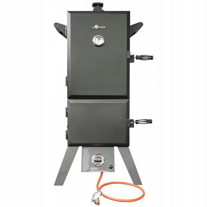 Gasrøgeovn og Gasgrill Portland XL 64x127,5 cm Sort