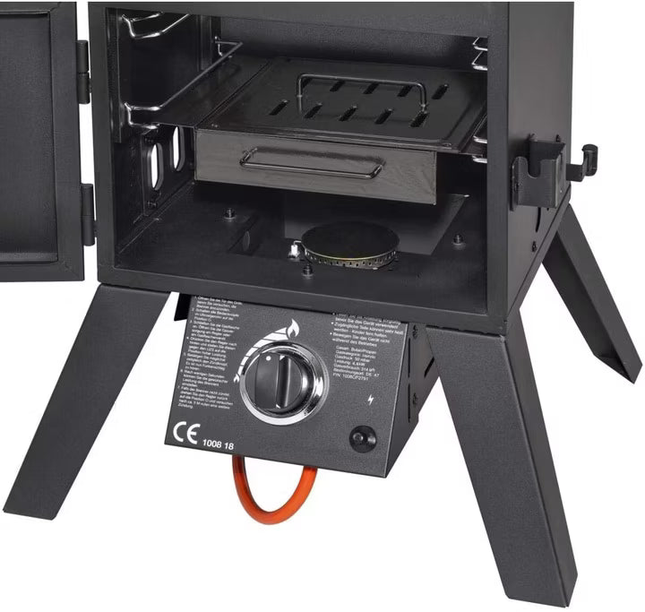 Gasrøgeovn og Gasgrill Portland XL 64x127,5 cm Sort