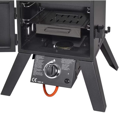 Gasrøgeovn og Gasgrill Portland XL 64x127,5 cm Sort
