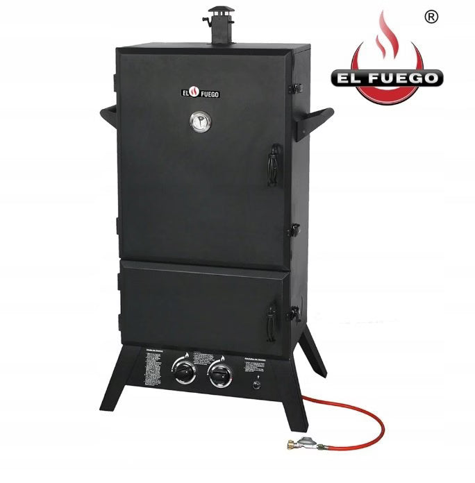 Gasrøgeovn og Gasgrill Portland XXL 80x145 cm Sort