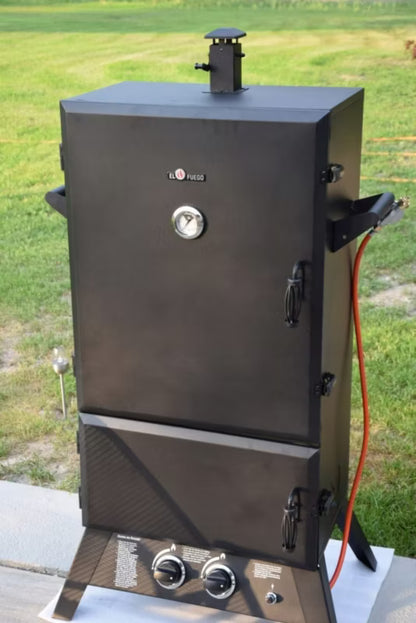 Gasrøgeovn og Gasgrill Portland XXL 80x145 cm Sort