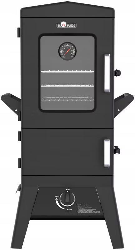 Gasrøgeovn og Grill Portland W2 med Glasrude 50x48x107 cm Sort