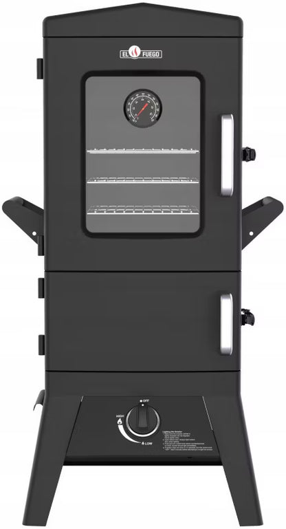 Gasrøgeovn og Grill Portland W2 med Glasrude 50x48x107 cm Sort