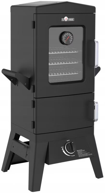 Gasrøgeovn og Grill Portland W2 med Glasrude 50x48x107 cm Sort