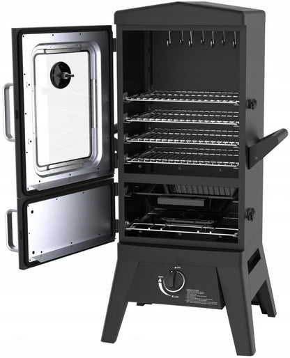Gasrøgeovn og Grill Portland W2 med Glasrude 50x48x107 cm Sort