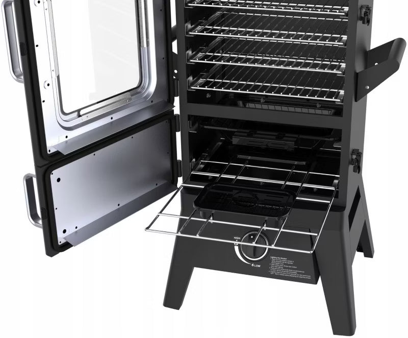 Gasrøgeovn og Grill Portland W2 med Glasrude 50x48x107 cm Sort