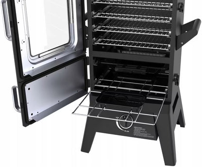 Gasrøgeovn og Grill Portland W2 med Glasrude 50x48x107 cm Sort