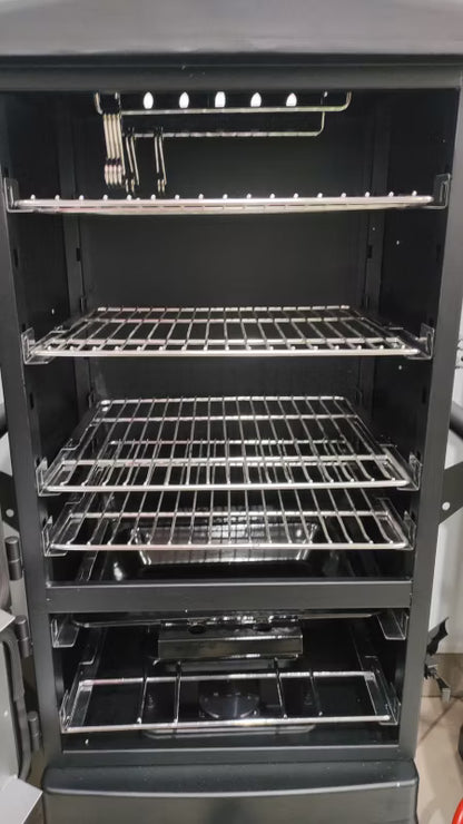 Gasrøgeovn og Grill Portland W2 med Glasrude 50x48x107 cm Sort