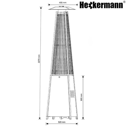 Gas Terrassevarmer Pyramide 13 kW Sort HS-PHM-H