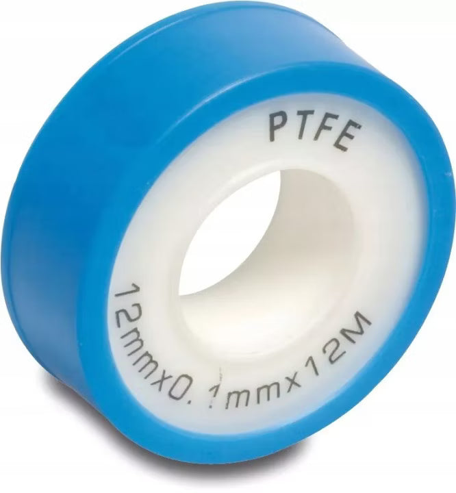 Gevindtape PTFE 12 mm x 10 m Hvid