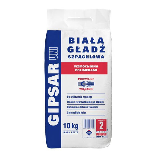 Atlas Gipsar Uni hvid spartelmasse 10 kg