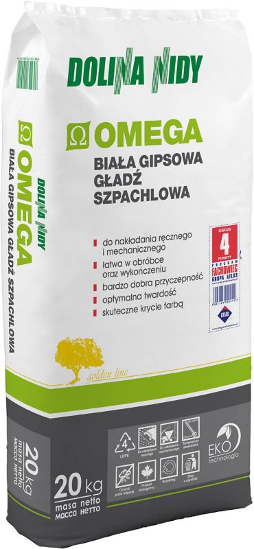 Gipsspartelmasse Omega 20 kg Hvid
