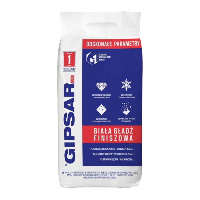 Spartelmasse Gipsar Uni 5 kg Hvid