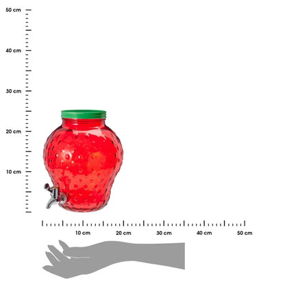 Glas Drikkedispenser Jordbær 4 Liter Rød