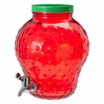 Glas Drikkedispenser Jordbær 4 Liter Rød