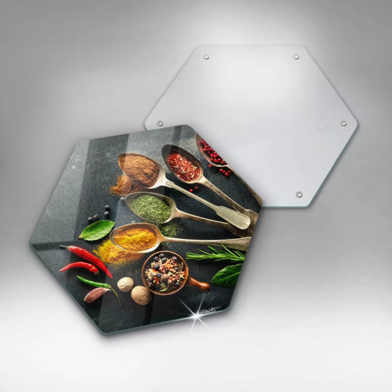 Glas Skærebræt 40x40 cm Hærdet Glas Flerfarvet