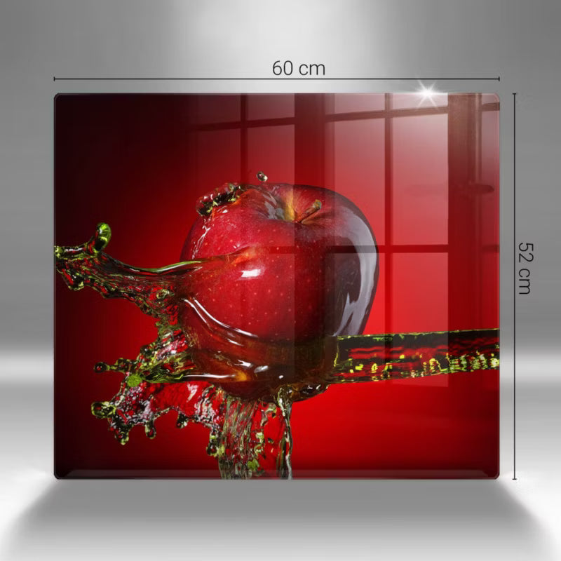 Glas Skærebræt 60x52 cm Æble i Vand
