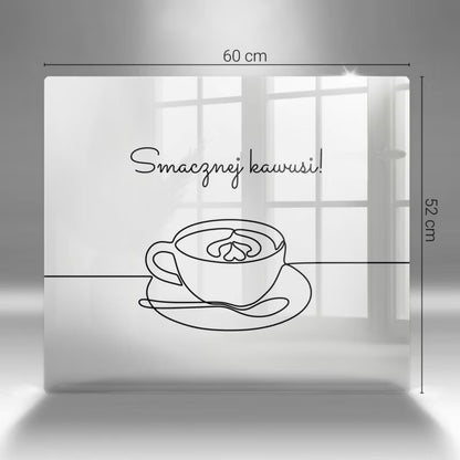Glas Skærebræt 60x52 cm Kaffe Motiv