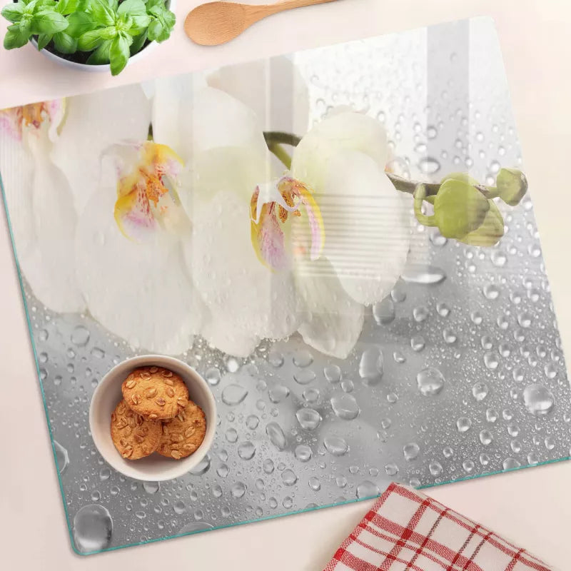 Glas Skærebræt 60x52 cm Orchidea