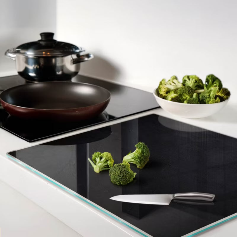 Glas Skærebræt 60x52 cm Sort Tavle