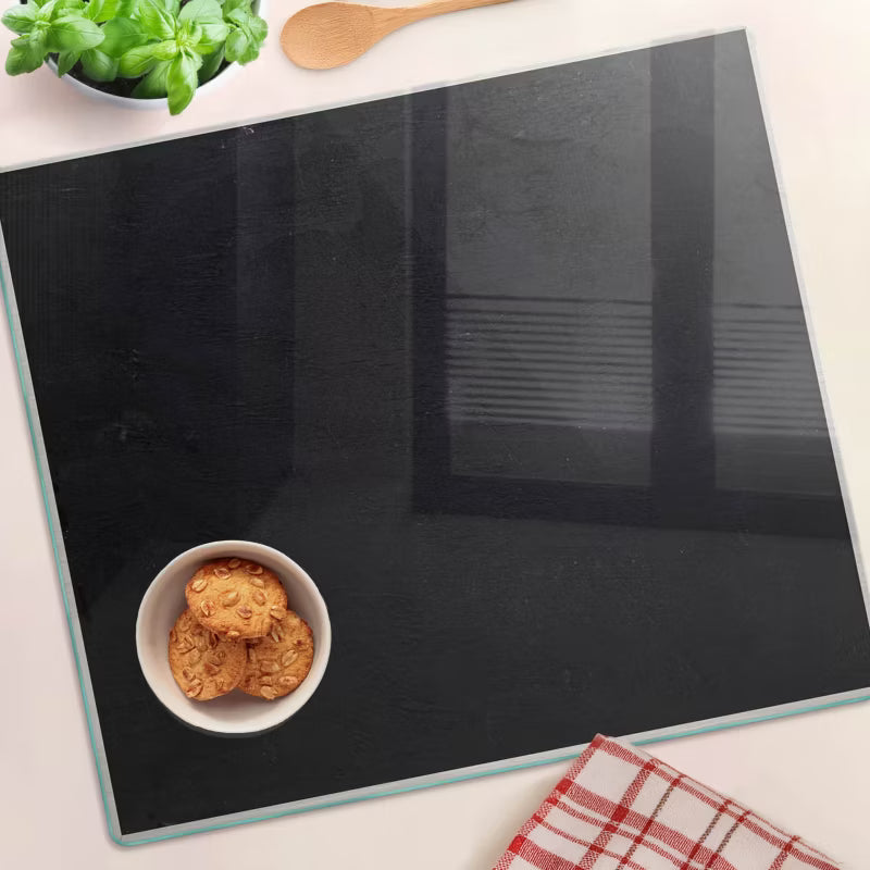 Glas Skærebræt 60x52 cm Sort Tavle