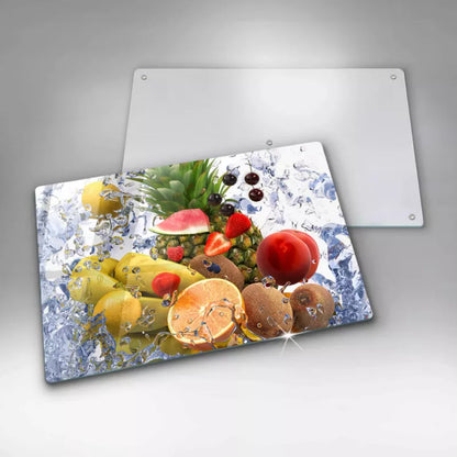 Glas Skærebræt 80x52 cm Flerfarvet