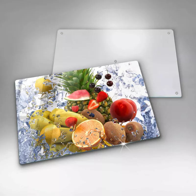 Glas Skærebræt 80x52 cm Flerfarvet