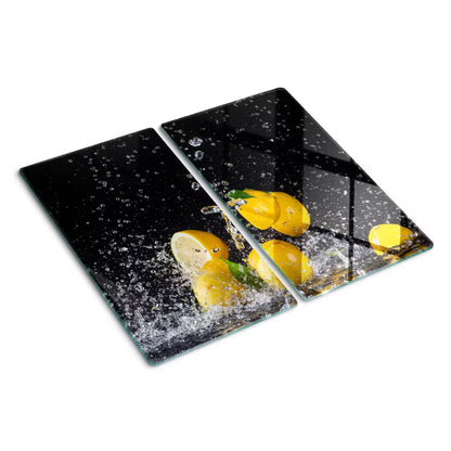 Glas Skærebræt Citroner og Vand 30x52 cm 2 Stk
