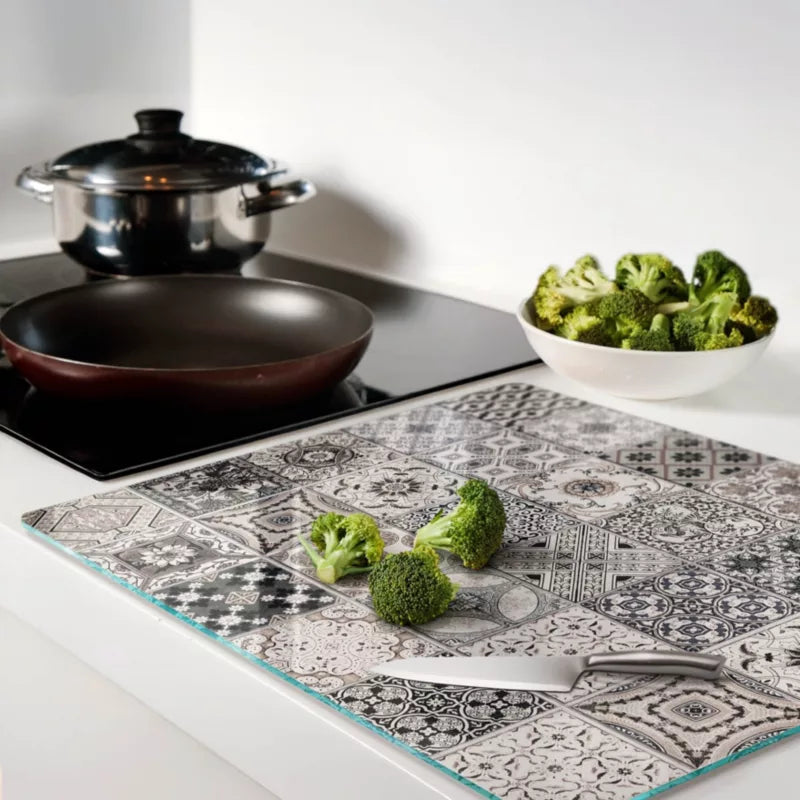 Glas Skærebræt Flisemønster 60x52 cm