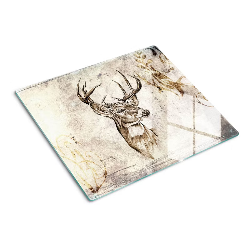 Glas Skærebræt Hjort 60x52 cm Hærdet Glas