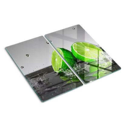 Glas Skærebræt Lime i Vand 30x52 cm 2 Stk