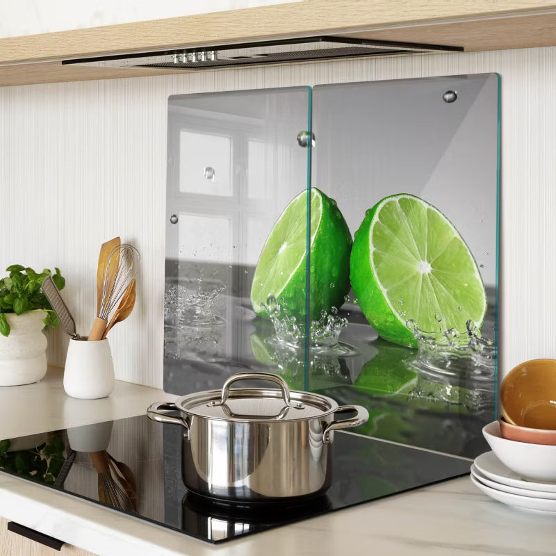 Glas Skærebræt Lime i Vand 30x52 cm 2 Stk