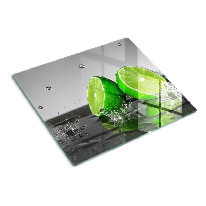 Glas Skærebræt Lime i Vand 60x52 cm Flerfarvet