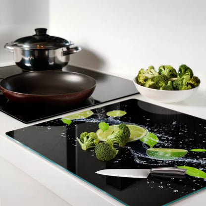 Glas Skærebræt Lime og Vand 60x52 cm
