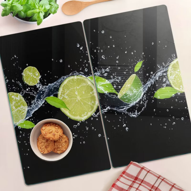 Glas Skærebræt Limonki 30x52 cm 2 Stk