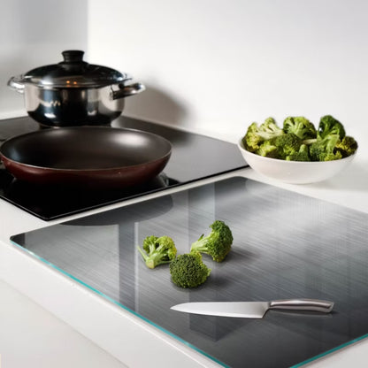 Glas Skærebræt Metal Motiv 60x52 cm