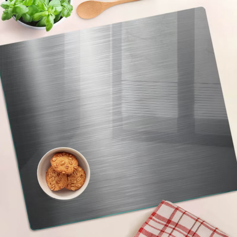 Glas Skærebræt Metal Motiv 60x52 cm