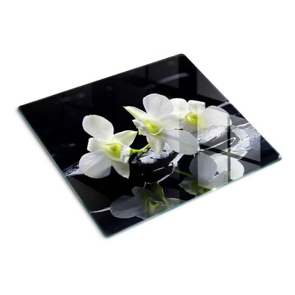 Glas Skærebræt Orkide 60x52 cm Hvid