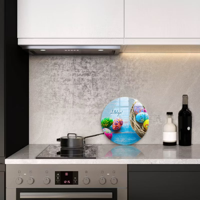 Glas Skærebræt Rund Ø30 cm Flerfarvet