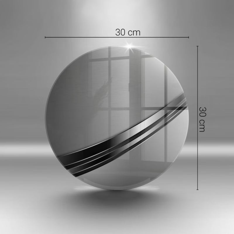Glas Skærebræt Rund Ø30 cm Sølv