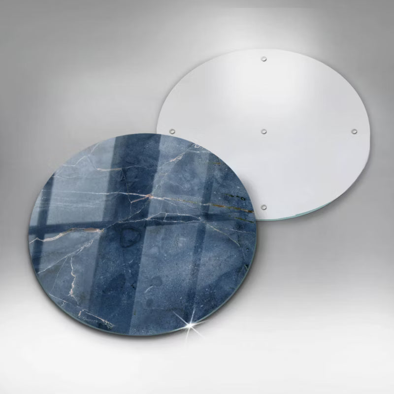 Glas Skærebræt Rund Ø40 cm Marmorlook