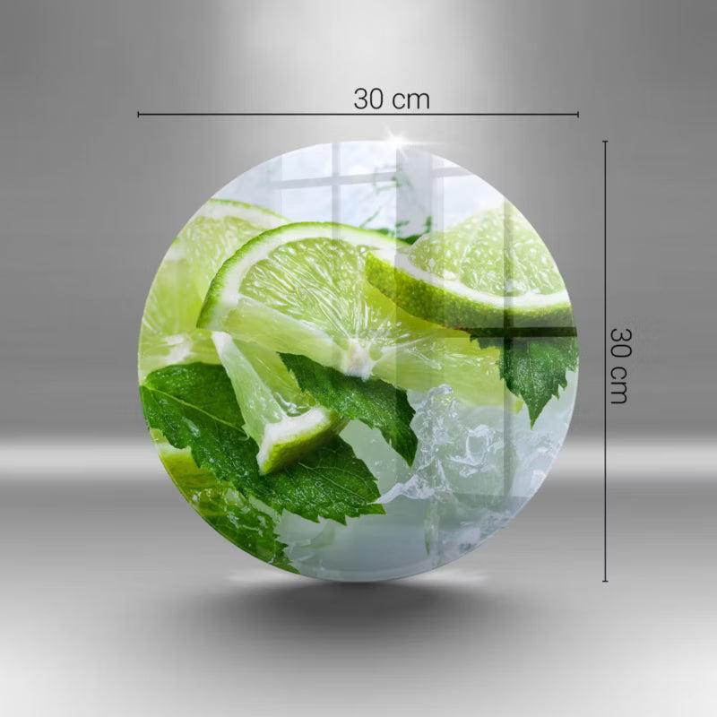 Glas Skærebræt Rund Ø30 cm Grøn