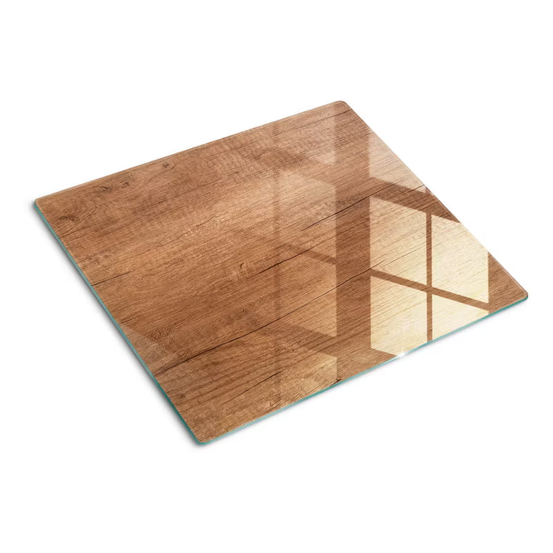 Glas Skærebræt Træmotiv 60x52 cm