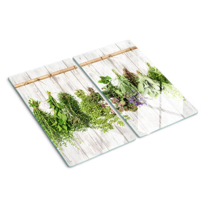 Glas Skærebræt Urter 30x52 cm 2 Stk.