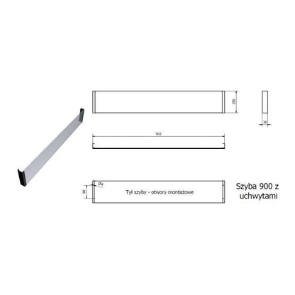 Glas til Biopejs 90 cm Sort