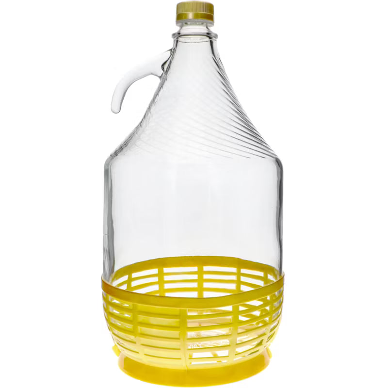 Glasballon Dama 5 Liter med Skruelåg og Kurv