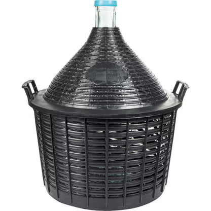 Glasballon til Vin 25 Liter med Plastikkurv