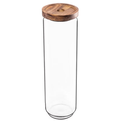 Glasbeholder med Trælåg 1550 ml 3 Stk.