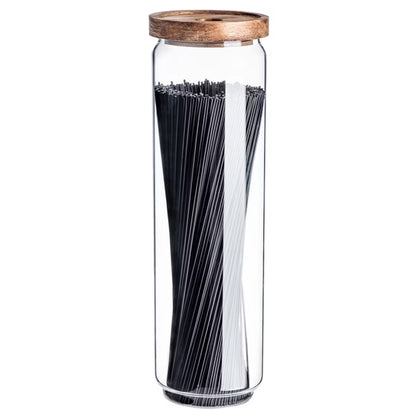Glasbeholder med Trælåg 1550 ml 3 Stk.